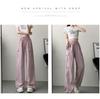 Women's High Waist Pink Cargo Pants - 2025 Spring Collection - Straight, Loose Wide Leg, Drape, and Casual Sports Style