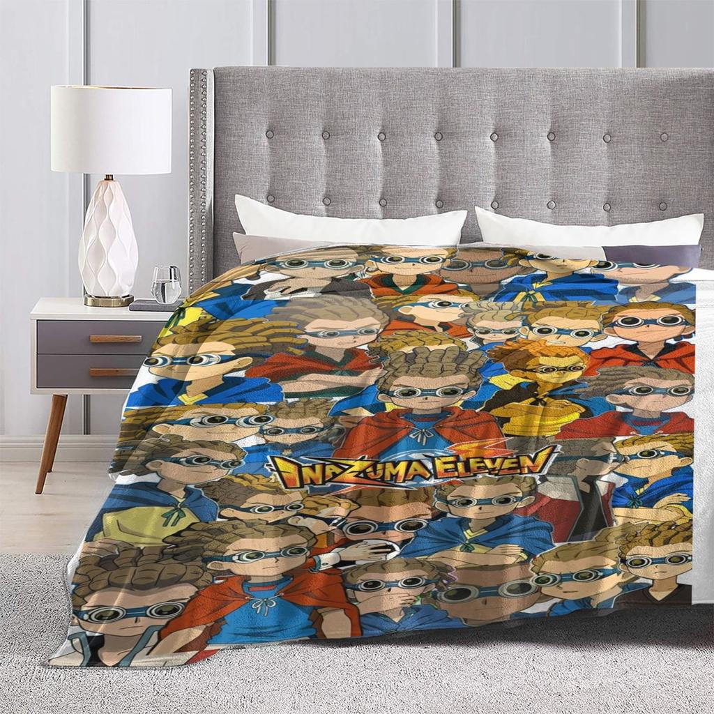 Inazuma Eleven Blankets Manga Travel Flannel Throw Blanket For Couch Chair Sofa Bed Super Soft Custom Quality Bedspread Gift