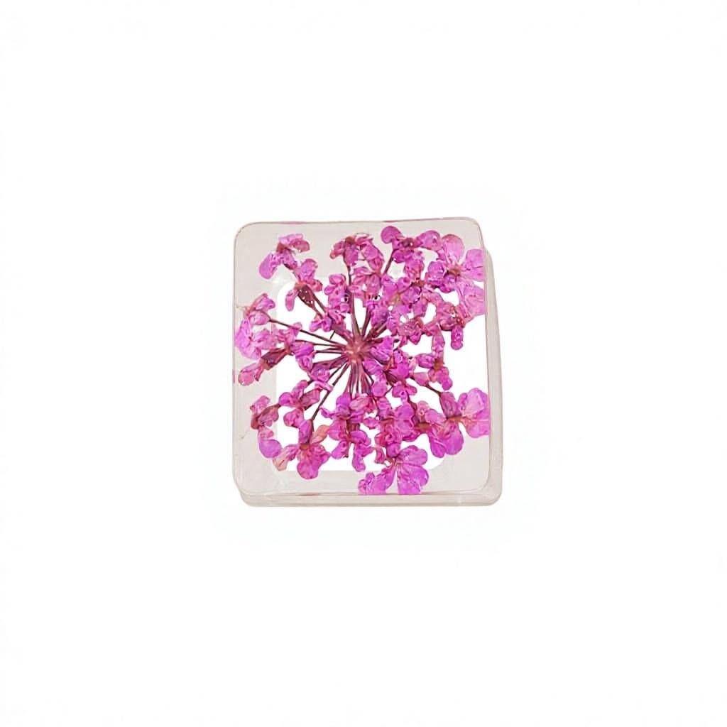 Original Epoxy DIY Translucent Preserved Snowball Flower Keycap - for Mechanical Keyboards