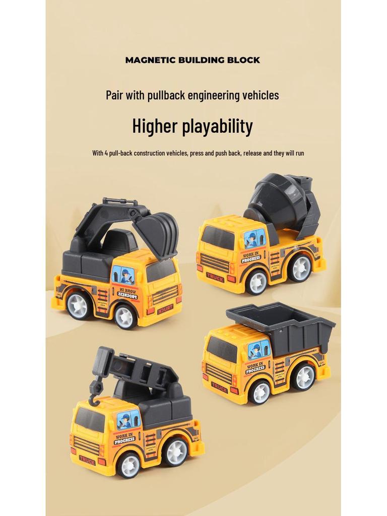 2.0cm DIY Magnetic Building Blocks with Lights - Magnetic Cubes Military Engineering Farm Set