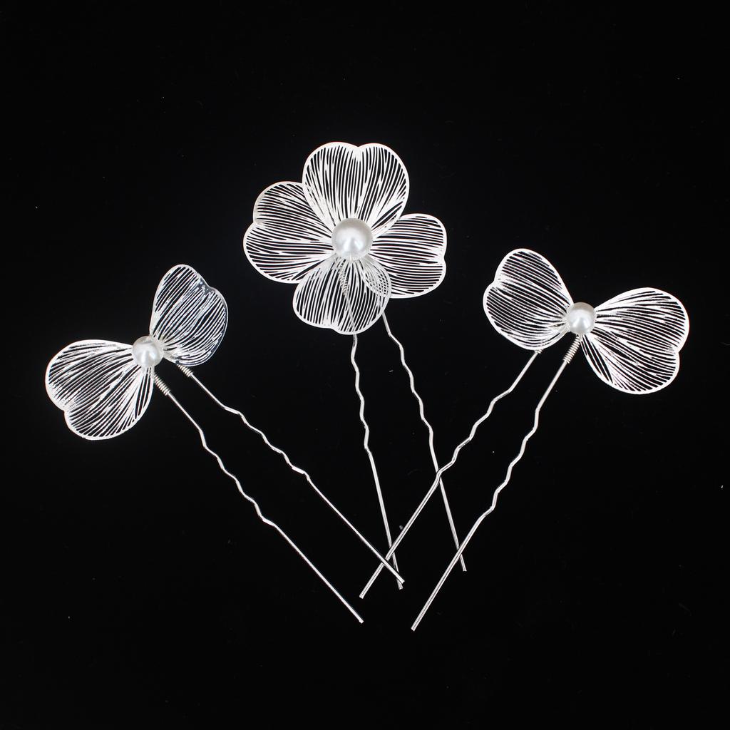 Handmade Pearl Flower Hairpin Gold Color Leaf Shaped Metal Wedding Bride Hair Clips Hair Jewelry Accessories Bride Hair Wear