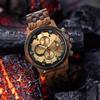 Men's Quartz Wooden Watch with Luminous Multifunctional Large Dial