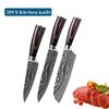 3PCS Kitchen Knives Set Damascus Chef Knife Professional Boning Knife Japanese Santoku Meat Cleaver Knife Kitchen Supplies