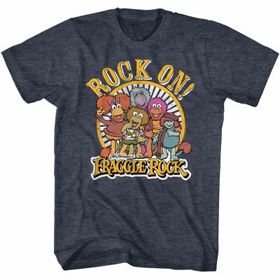 Fraggle Rock Jim Henson 80's ROCK ON Fraggle's Sunburst Background Men's T Shirt