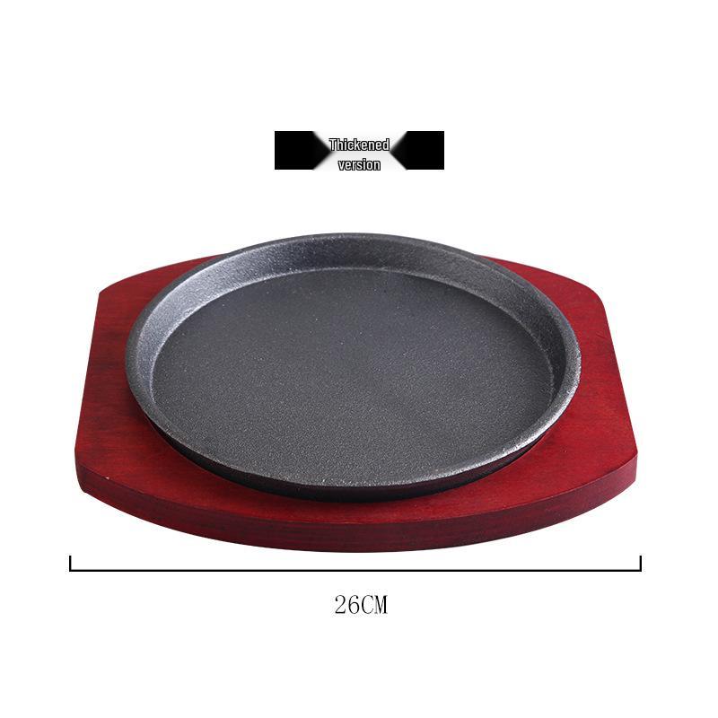 Round Thickened Cast Iron Griddle: Korean BBQ & Western Steak Pan