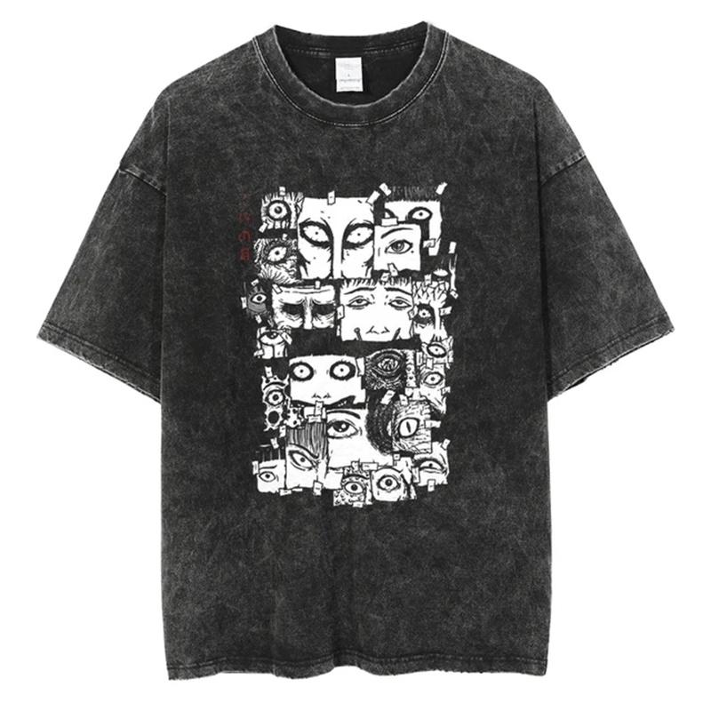 Streetwear Oversize Acid Tričko Pro Muže Ženy Thriller Komiksová Grafika Tričko Léto Prané Staré FuJiang Anime Top Trička