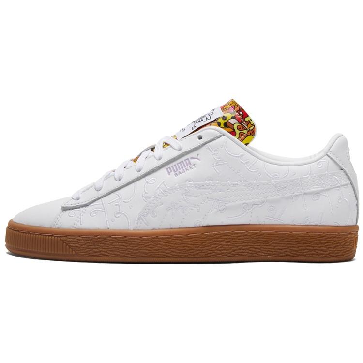 PUMA Romero Britto x Basket  Embroidered - White Gum  Men s 381095-01 EU 37.5