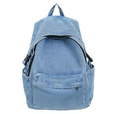 Japanese and Korean Denim Backpack Men Ins Lazy Wind Droop Feeling High School Students Backpacking College Students Schoolbag Women