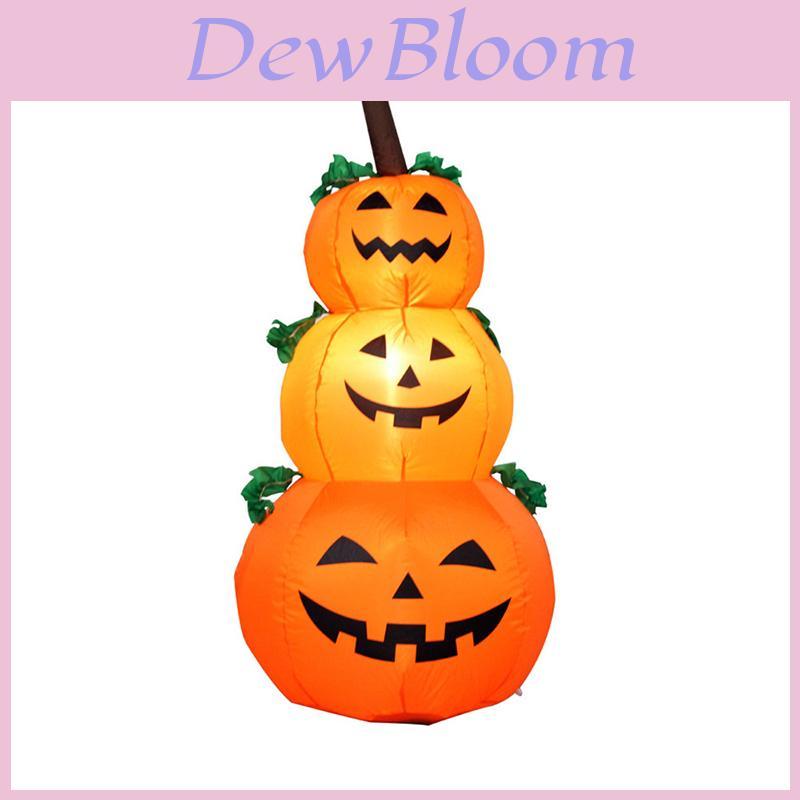 Stunning 4ft Halloween Inflatables Pumpkin Decoration With Bright Led Lights For Outdoor Fun