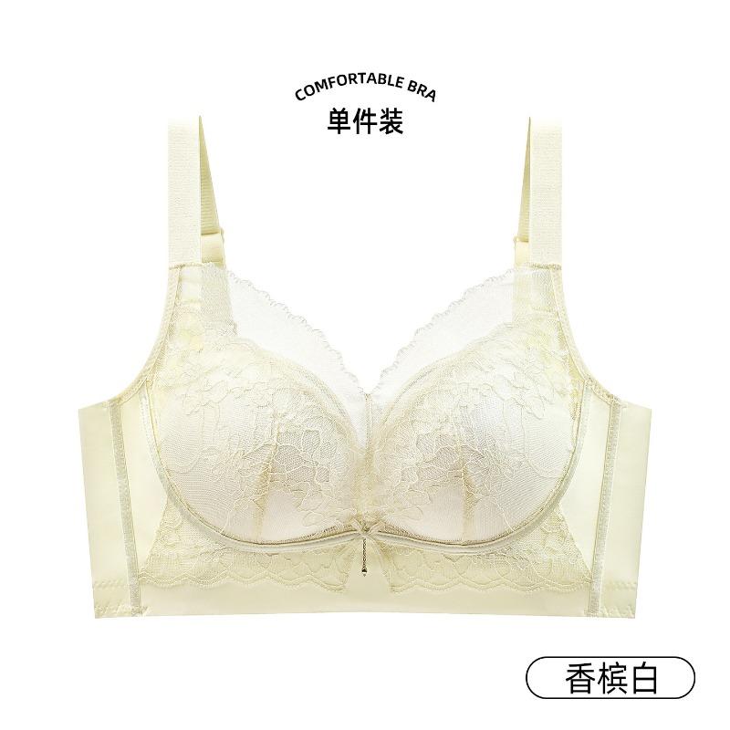 Adjustable Wireless No Side Bone Lace Push Up Bra For Small Chest
