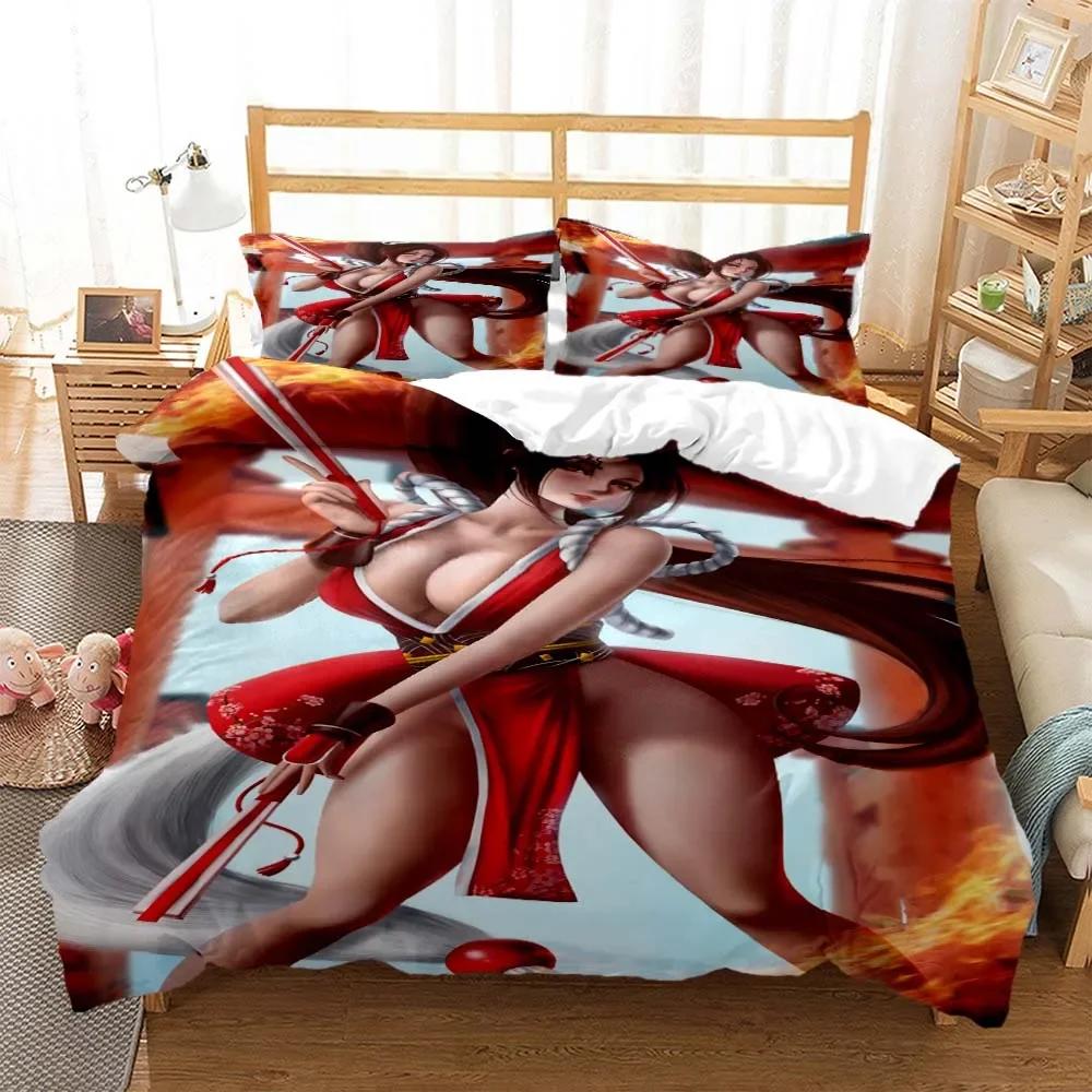 Sexy Anime Beauty Digital Print Comfortable Duvet Quilt Cover Pillowcase Bedding Set Children Bedroom Decoration Home Textile