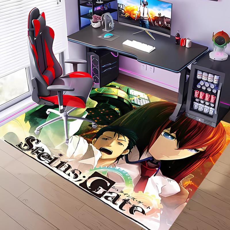 Steins;Gate-Themed Entrance Mat,Non-Slip Mat Area Rug,Room Decor,Outdoor Decor,Kitchen Rug,Doormat - Machine Washable,Easy to Clean