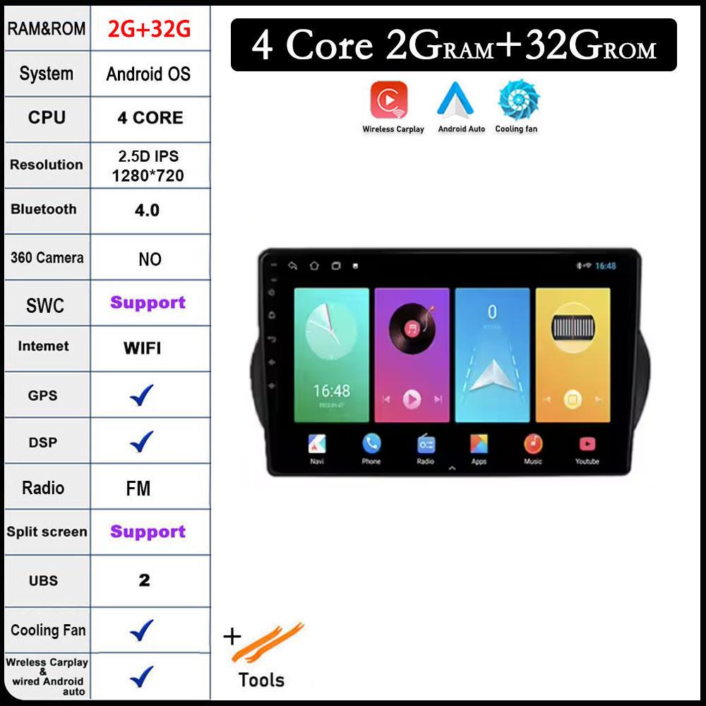 

Android 14 для Peugeot Bipper 2008-2017 Автомобильный аудиоплеер Стерео видео Мультимедиа Радио Bluetooth GPS навигация