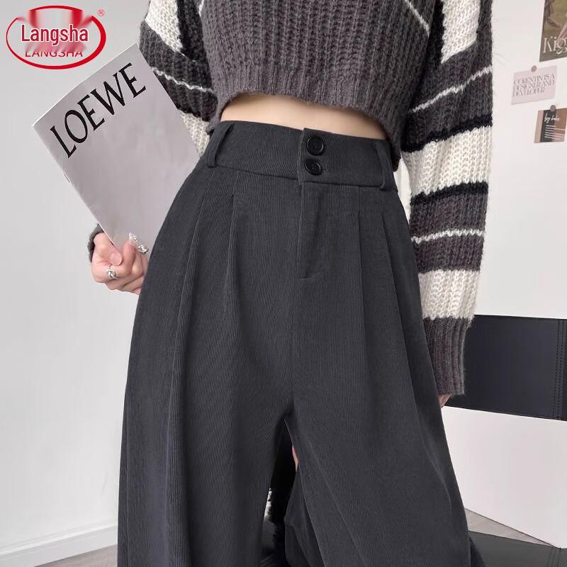 

Langsha Women s Fleece-Lined High-Waist Wide-Leg Trousers 2XL (121-130 lbs)