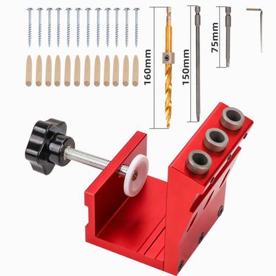 Pocket Hole Jig Kit With 3 Pocket Hole Drill Woodworking Joinery System Carpentry Locator Tool
