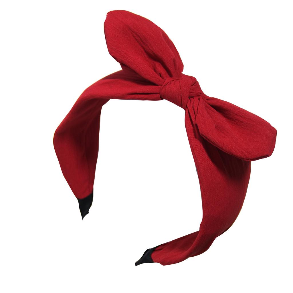 Furling Girl Pack of 1PC Solid Rabbit Ears Bow Knotted Press Hair Wide Hair Hoop for Women Girls Headwear Hair Accessories