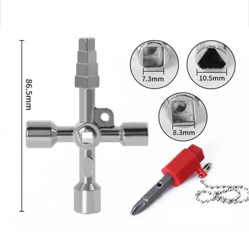 Practical Crosses Shaped Multiple Task Wrench Optimized For Mechanical Repairs Appliance Fixing And Emergency Toolboxes