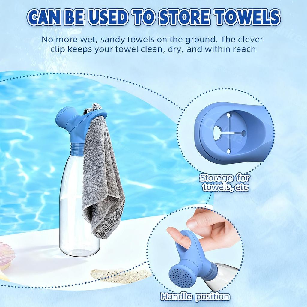 Water Bottle Shower Head Silicone Portable Camping Gear Camping Bottle Top Shower Head For Fishing Camping Hiking Picnic Sports