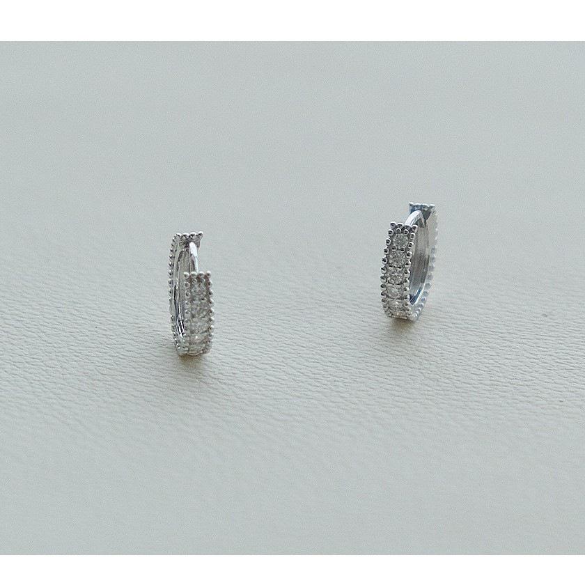 S925 Sterling Silver White Gold Plated Zirconia Earring Backs for Women - Small, Versatile, High-End Korean Style 925 Silver
