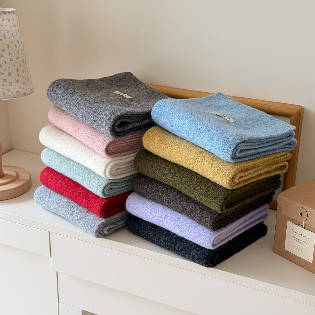 Sciarpa invernale da donna disponibile in maglia calda mista, tinta unita, scaldacollo versatile per coppia