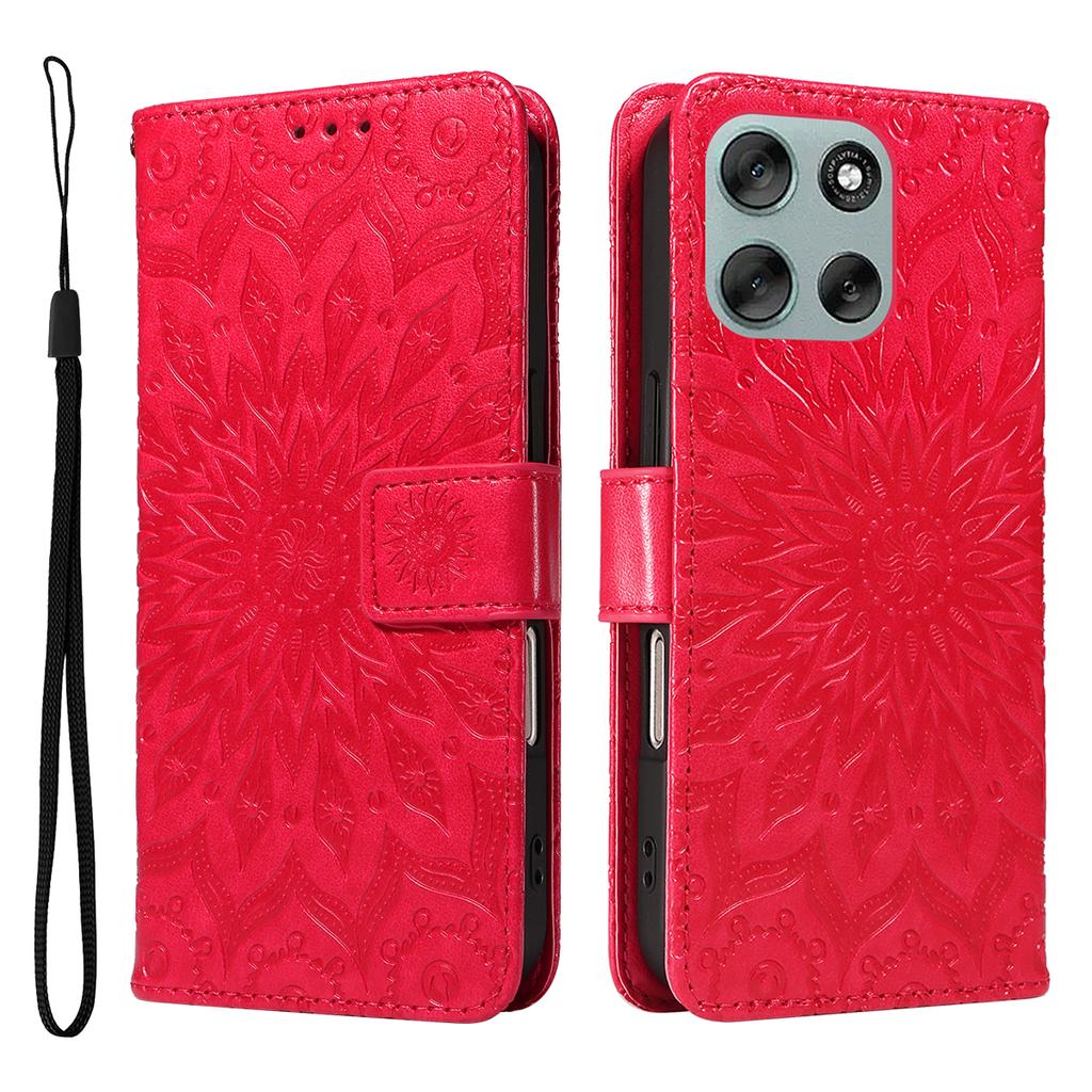 For Motorola Moto G56 5G Leather Wallet Case Sunflower Imprinted Phone Cover