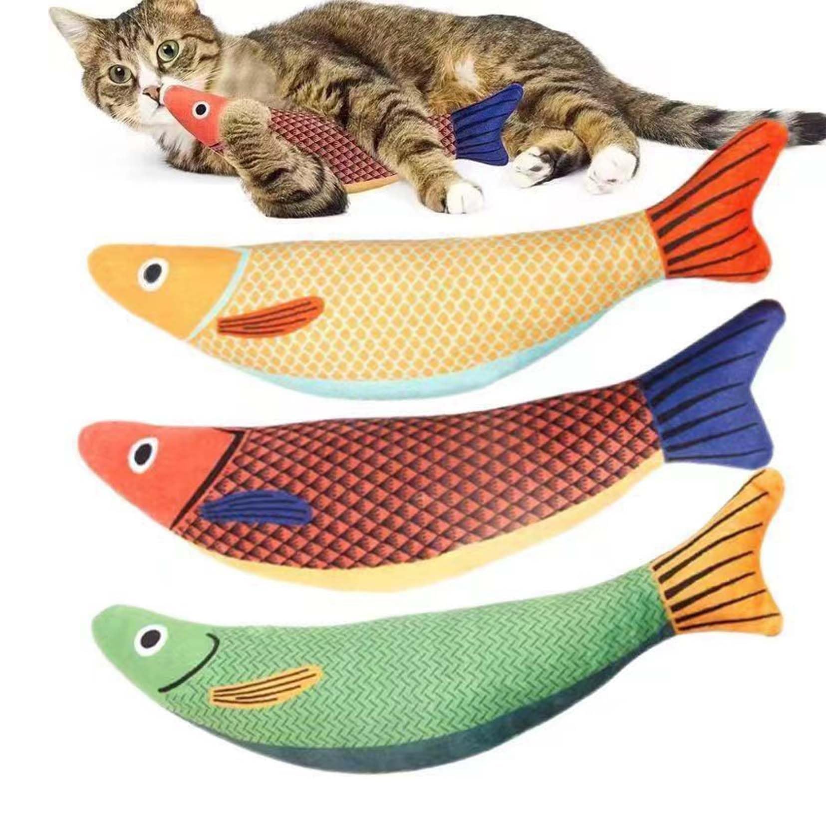 

Tibemi Cat Toys, Fish Catnip Toys, Chew Toys with Catnip, Physical Sound Maker, Stress Relief, and Dental Health Support - Set of 3