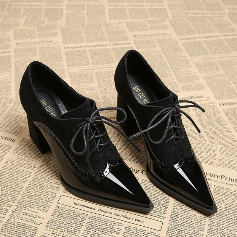 Fashion Elegant Women High Heels Shoes Pointed Toe Chunky Fashion Heeled Shoes 2025 Winter Designer Dress Party Woman Pumps Sexy Zapatos