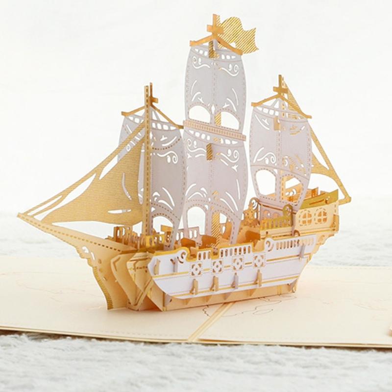 Sailboats Themed Greeting Card Set With Elegant Gold Foils Detailing Thank You Card Ideal For Celebration And Event