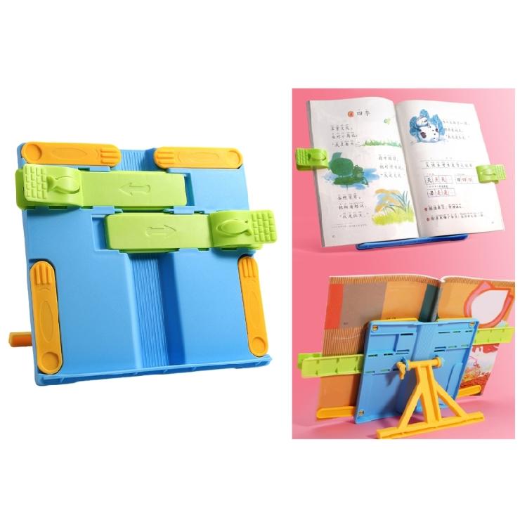 Foldable Plastic Reading Stand Adjustable Textbook Stand Folding Book Rest with Page Clips for Book Tablet Music Scores