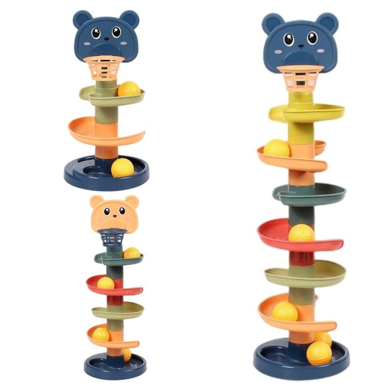 Rainbow Stacking Tower 3/5/7 Level Toy With Balls For Babies And Toddlers