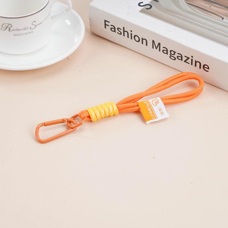 Colorful Cartoon Nylon Keychain Lanyard with Metal Doll Figure and Perler Bead Pendant