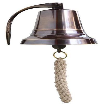 Sino de latão sólido de 13,97 cm montado na parede para navio com acabamento em bronze Sino suspenso perfeito para ambientes internos, externos, escolas, bares, recepções, igrejas