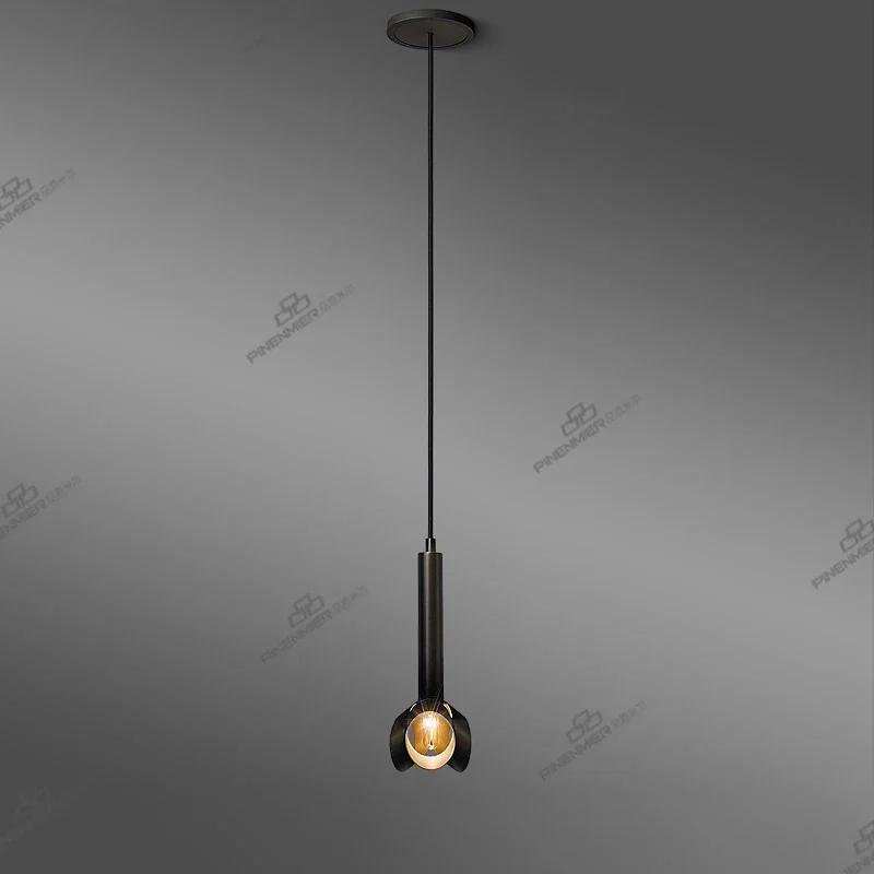 Postmodern Creative Minimalist All Copper Ceiling Chandeliers Over Dining Table Staircase Home Decor Living Room Lamps Black