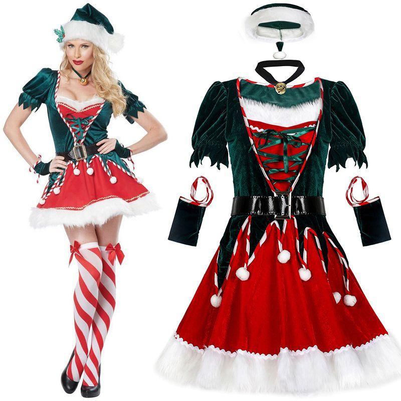 Adorable Swing Dress Style Santa Claus Costume For Women And Girls
