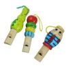 3PCS Set Wooden Whistle Toys Fish Crocodilian Clown Shapes Lightweight Portable Educational Musical Toddler Whistles