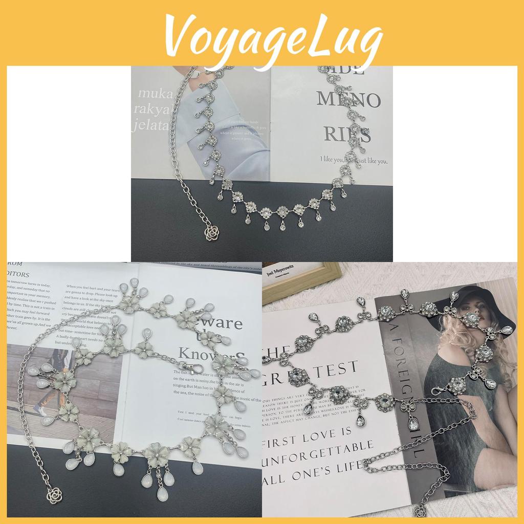 Metallische Kettengürtel für Damen mit Quasten und Strasssteinen Sommer Modeaccessoire