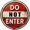 Retro No Entry Road Sign Rustic Red White Metal Wall Art Garage Cafe Bar Club Living Room Decor
