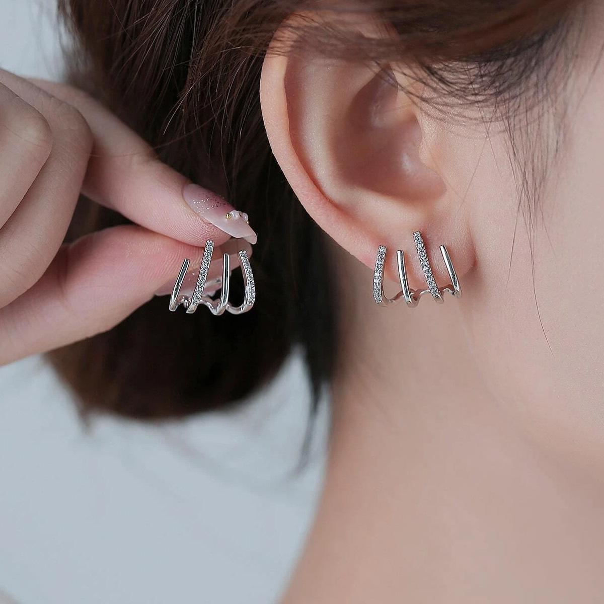 

2 шт. Женские модные серьги простого дизайна с цирконом, аксессуары, подходящие для свидания, вечеринки, фестиваля, подарки