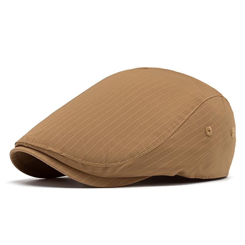 Beret Men's Spring Summer Striped Forward Cap Retro Sun Protection Sun Hat Outdoor Cap