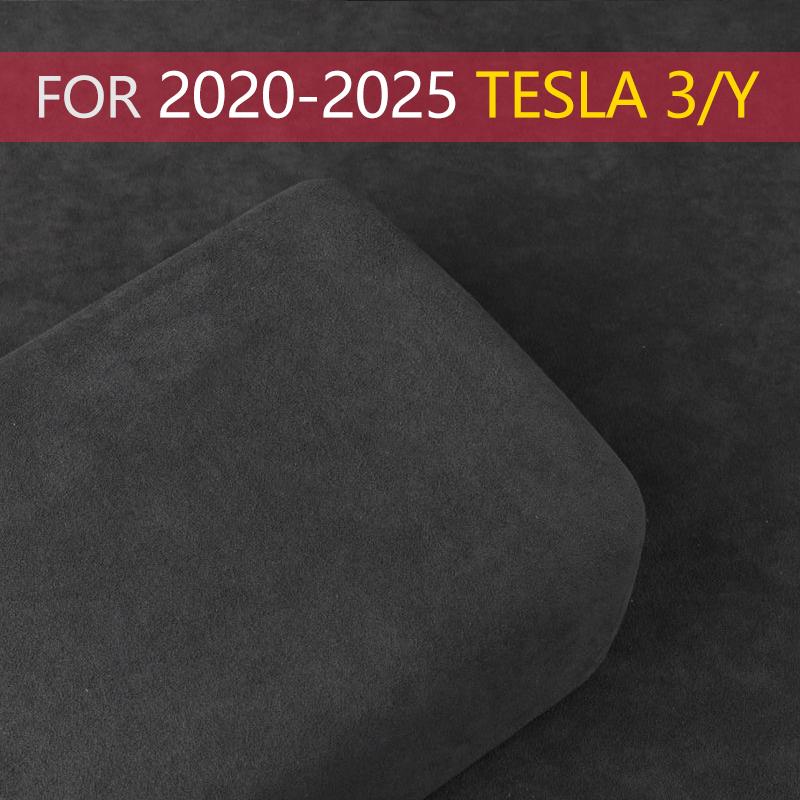 For tesla model 3 highland 2024 model y accessories 2020 2021 2022 2023 Central Control Armrest Box Leather Protective Cover ABS