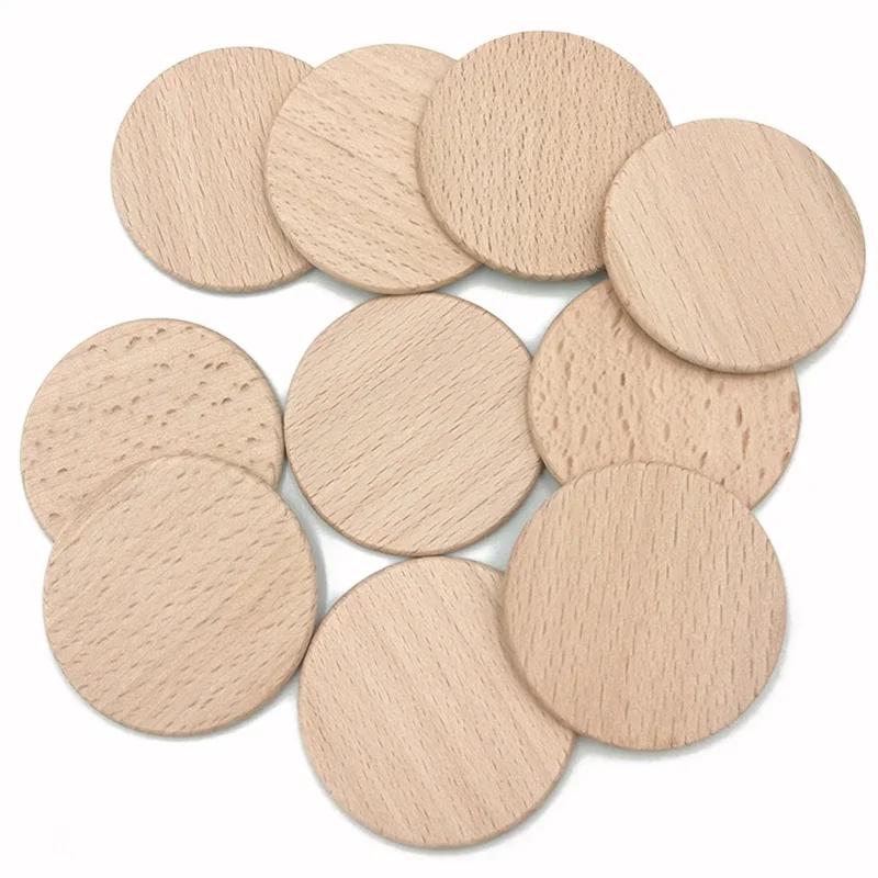 10pcs Round Disc Wooden Cutouts Ornaments Unfinished Wood Circle Wood Pieces for Craft Supplies Decoration