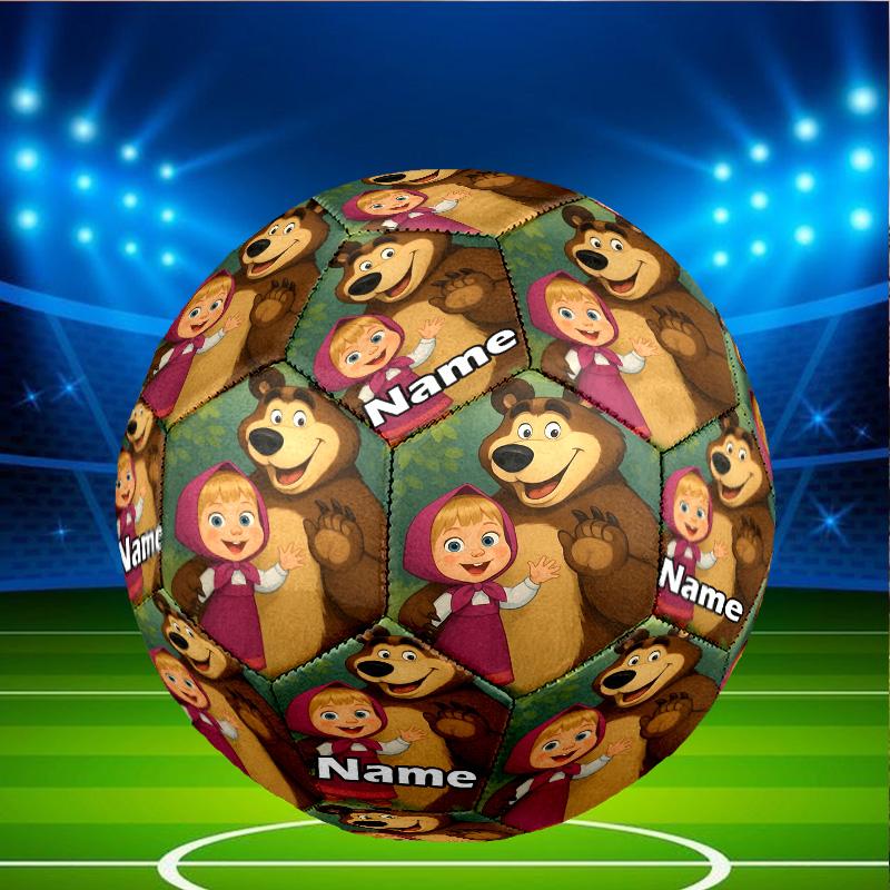 Custom Name Personalized Masha and The Bear-A Print Size 5 Soccer Ball Training & Match Football, for Team, Kicking, Gift for Football Enthusiasts