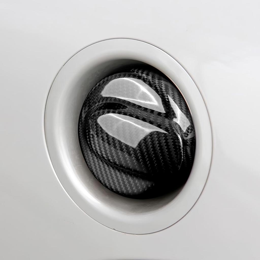 Fuel Cap Carbon Fiber Cover for Mini Cooper R55 2007-2014, for R56 2006-2013, Frame Protector Cover Decor Accessories Black Hard(Convex