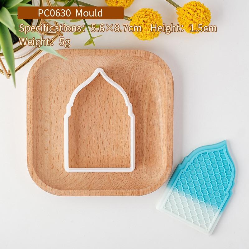 

3D Eid Mubarak Cookie Cutter Ramadan Dessert Cake Decorative Moon Fondant Biscuit Embosser Stamp Mold Islamic Muslim Baking Tool