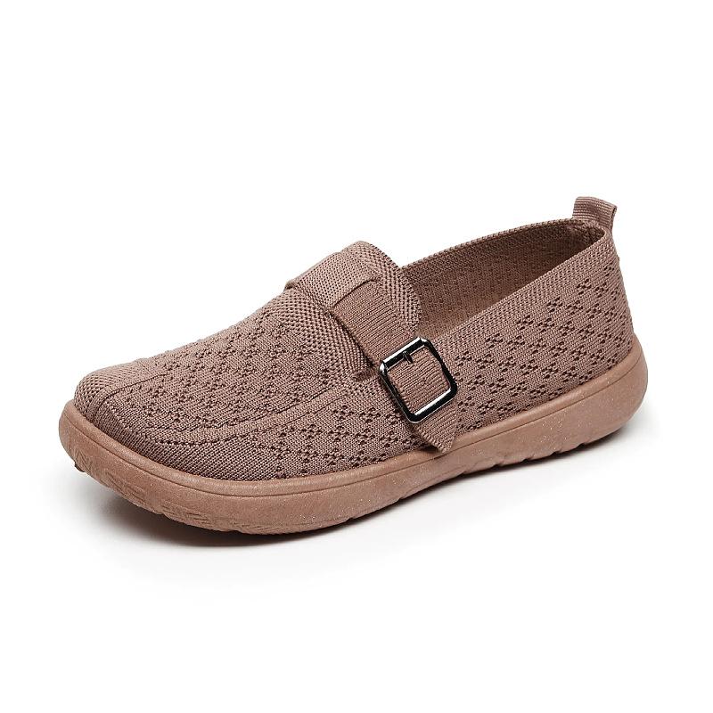 Nowe płócienne buty z miękką podeszwą są wygodne, tkane w locie, oddychające i lekkie buty casualowe, damskie buty antypoślizgowe, buty siateczkowe.