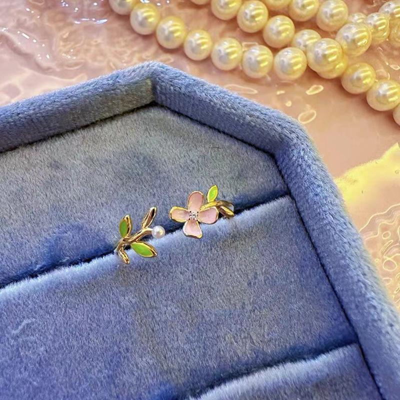 Schmetterling Emaille Bunter Ring für Frauen Verstellbares Offenes Design Einzigartiger und Schicker Schmuck