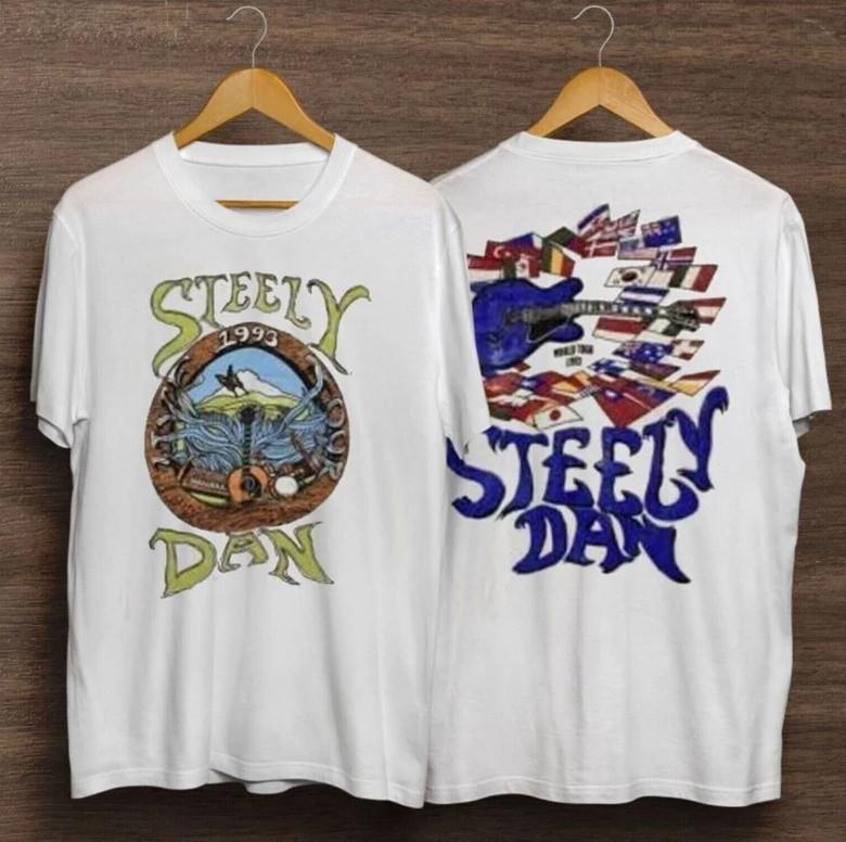 Vintage Steely' Dan' 1993 World Tour T-Shirt, Steely' Dan' Tour 93 Shirt For Fan