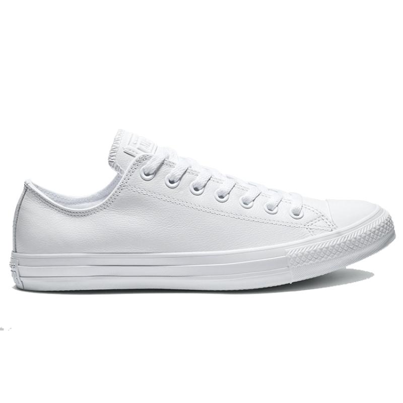 Converse Chuck Taylor All Star Leather Low Top Comfortable Leather Low Top Espadrilles Unisex Pure White