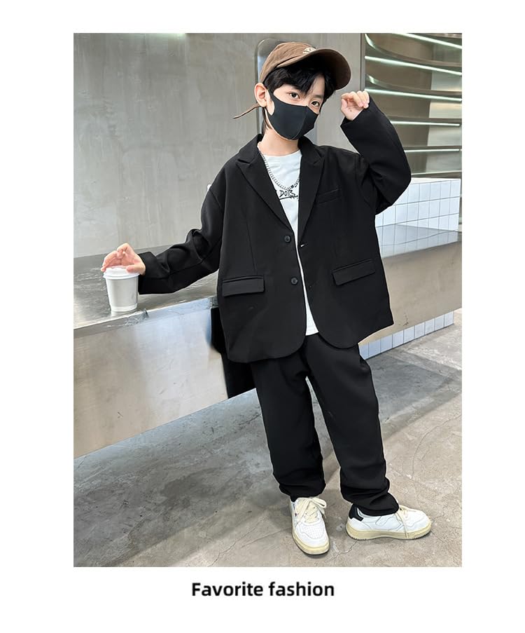 Suit for Formal Long Jacket and for School Entrance DYH014 Black [TYYRBMG] Boys, Suit, Setup, Sleeve, 2-Piece Set, Pants, Ceremonies, Recitals,
