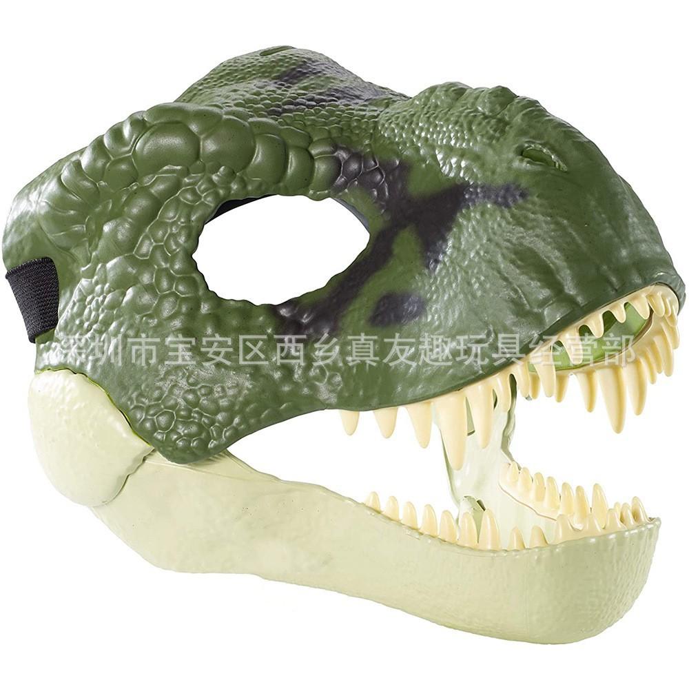 Dinosaur Mask with Movable Mouth, Jurassic Tyrannosaurus Rex Dinosaur Mask with Movable Mouth for Chewing, Triceratops Headgear, Velociraptor
